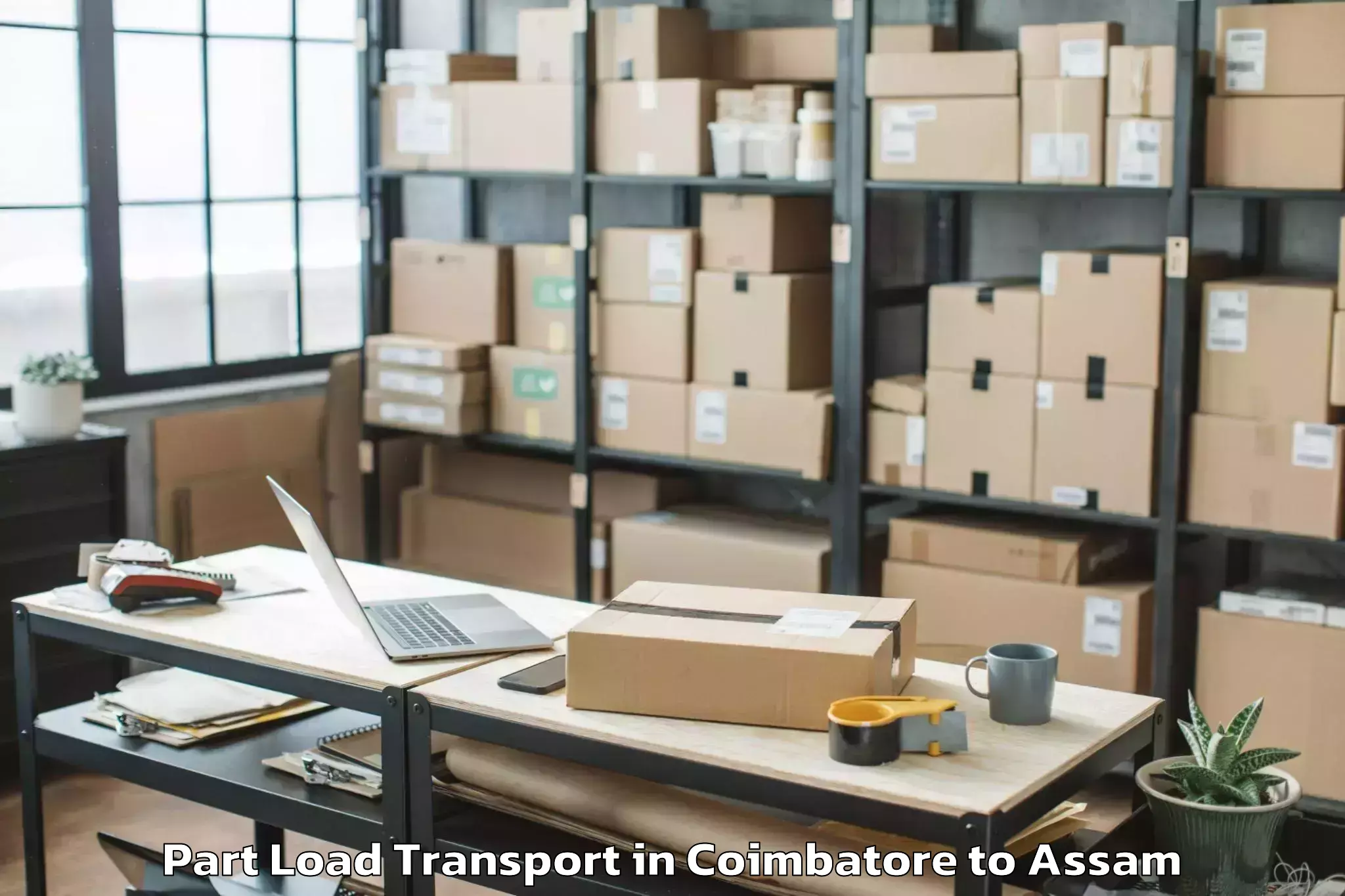 Expert Coimbatore to Borjhar Airport Gau Part Load Transport